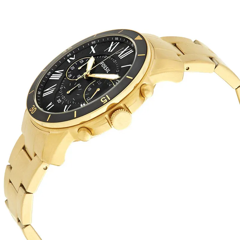 Fossil Grant Chronograph Black Dial Gold-tone Men's Watch | FS5267