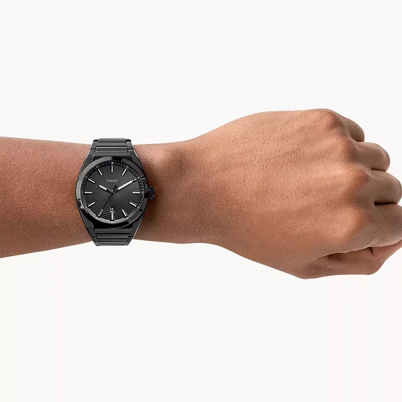 Fossil Everett Black Sunray Textured Dial Men's Watch | FS5824