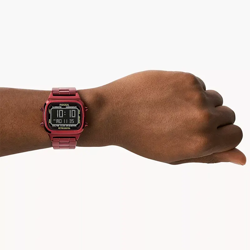 Fossil Retro Digital Pomegranate Red Men's Watch | FS5897