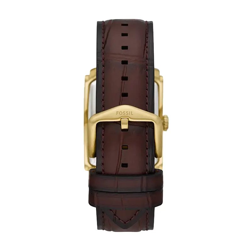Fossil Carraway Silver Dial Brown Croco Leather Men's Watch | FS6011