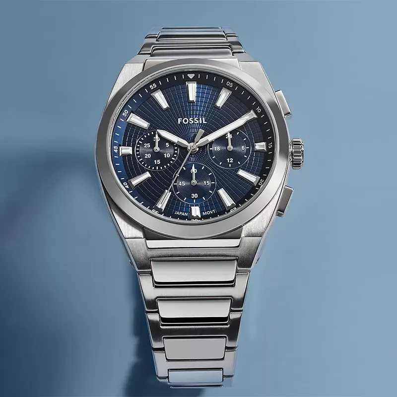 Fossil Everett Sporty Chronograph Blue Dial Men’s Watch | FS6104