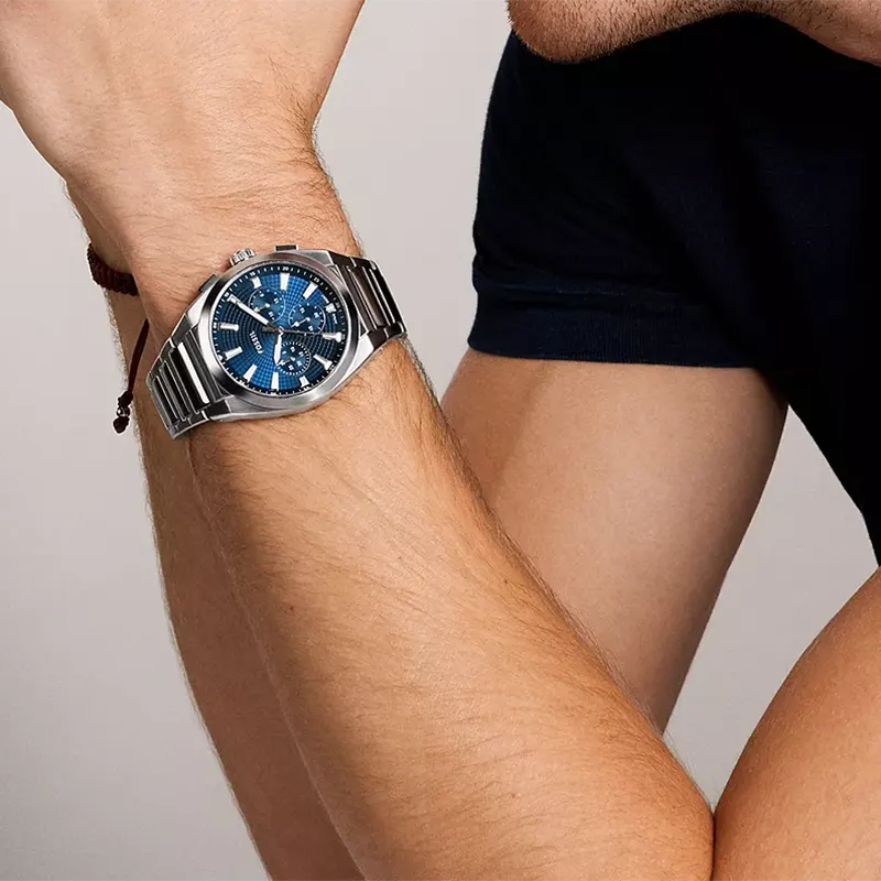 Fossil Everett Sporty Chronograph Blue Dial Men’s Watch | FS6104