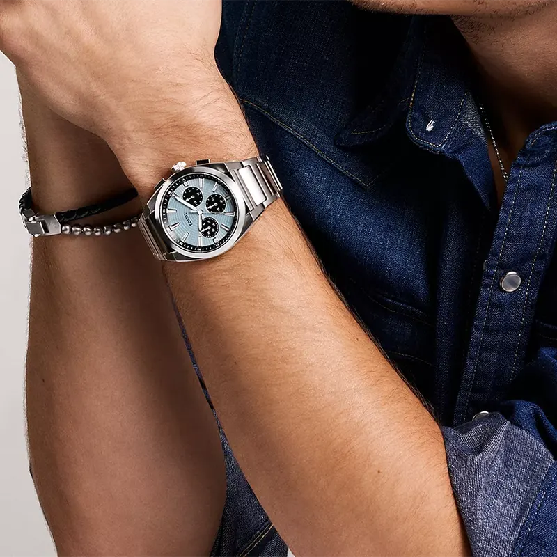 Fossil Everett Chronograph Ice Blue Panda Dial Men’s Watch | FS6105