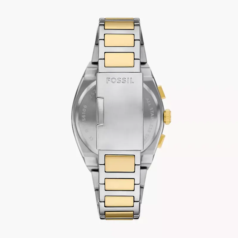 Fossil Everett Chronograph Green Dial Two-Tone Men’s Watch | FS6106