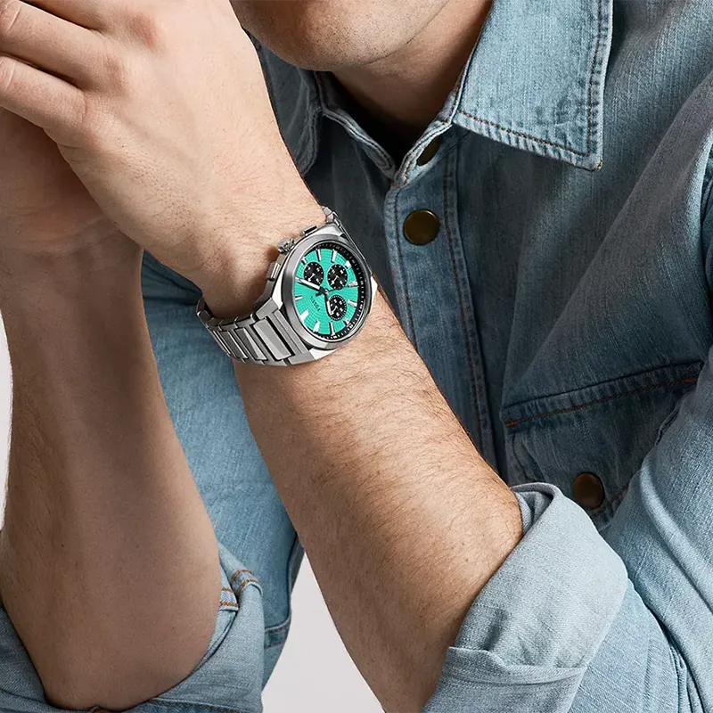 Fossil Everett Chronograph Vivid Turquoise Panda Dial Men’s Watch | FS6117