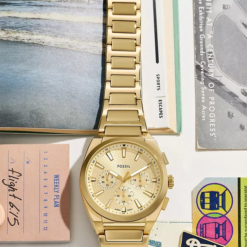 Fossil Everett Chronograph Champagne Dial Men’s Watch | FS6119