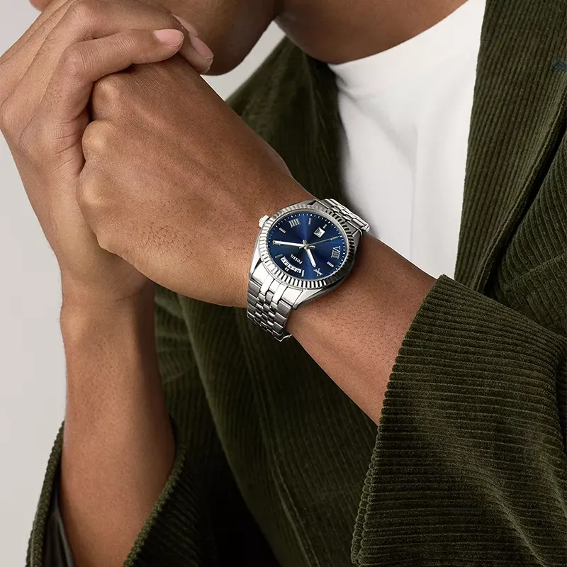 Fossil Campbell Day-Date Blue Dial Men's Watch | FS6140