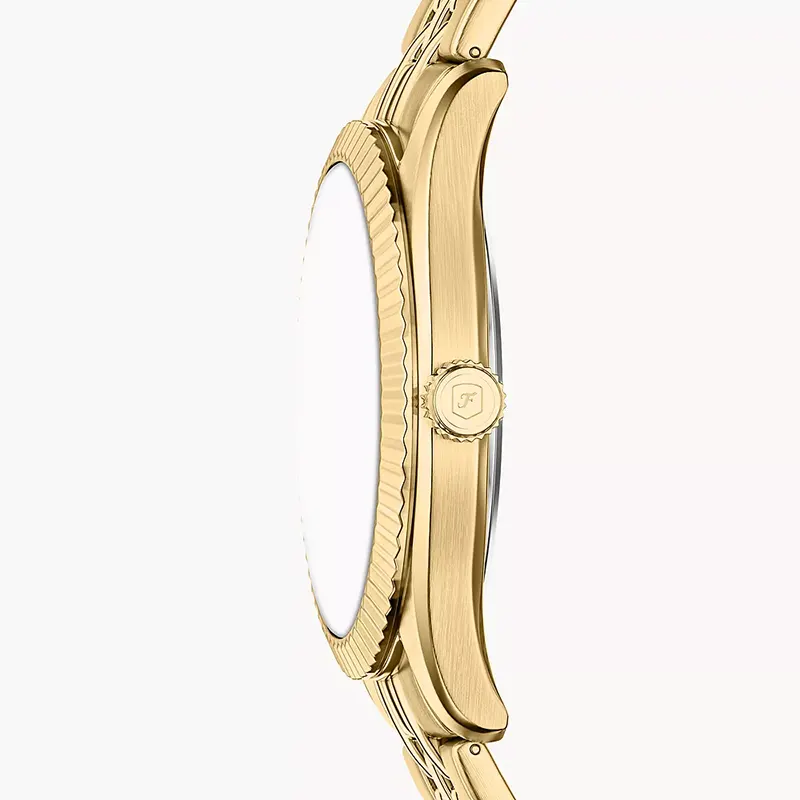 Fossil Campbell Green Dial Gold-Tone Men's Watch | FS6142