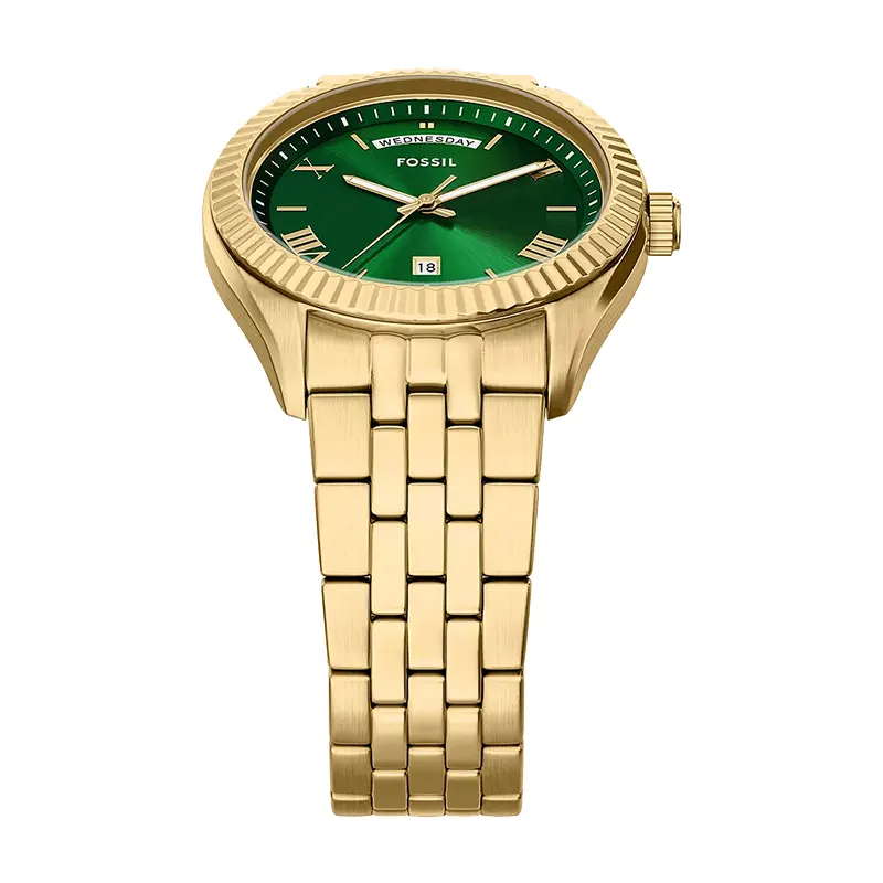 Fossil Campbell Green Dial Gold-Tone Men's Watch | FS6142