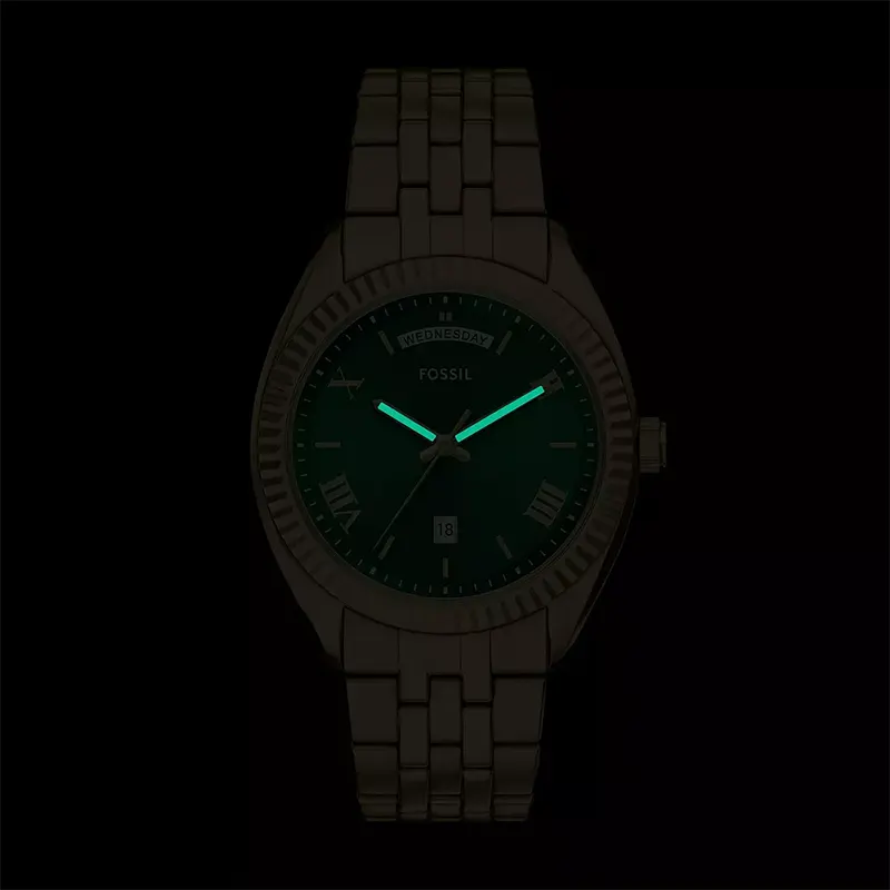 Fossil Campbell Green Dial Gold-Tone Men's Watch | FS6142