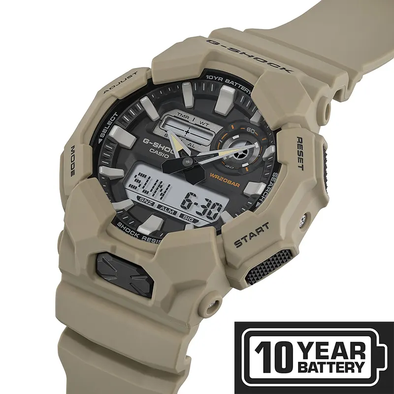 Casio G-Shock 10 Years Battery Military Beige Strap Men's Watch | GA-010-5A