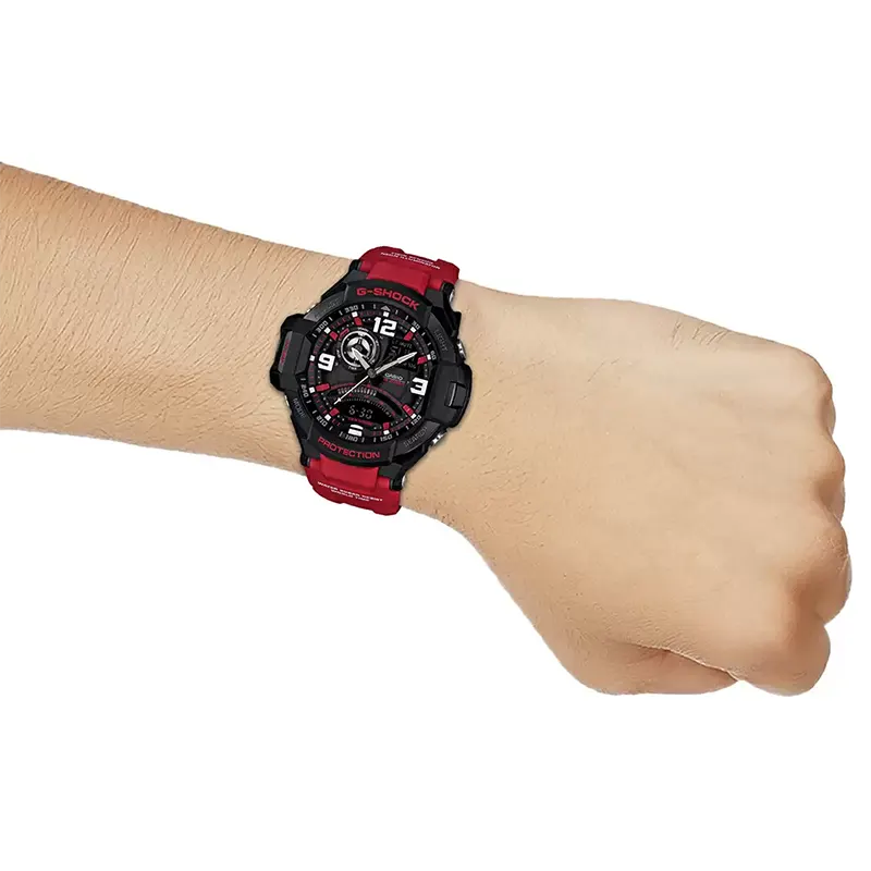 Casio G-Shock GA-1000-4B Gravity Master Red Resin Strap Men's Watch