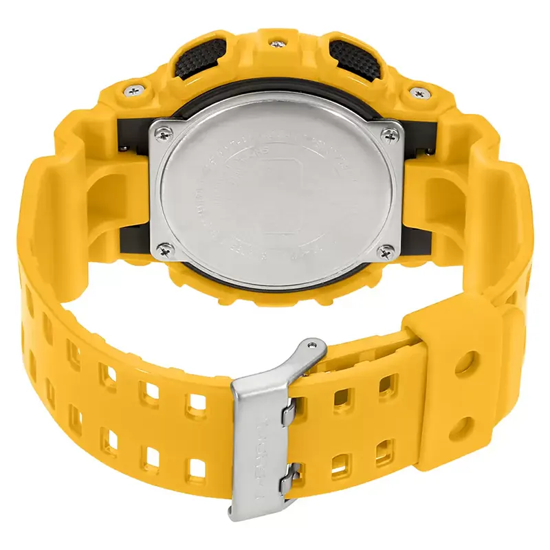 Casio G-Shock GA-100A-9A Dual-time Yellow Resin Band Men's Watch