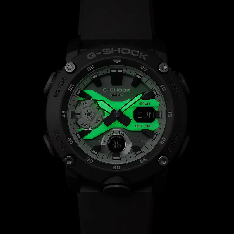 Casio G-Shock GA-2000HD-8A Hidden Glow luminescent Men's Watch