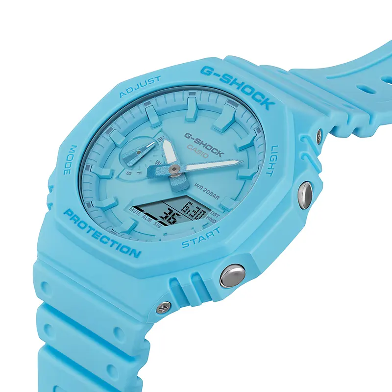 Casio G-Shock Carbon Core Guard Light Blue Men's Watch | GA-2100-2A2