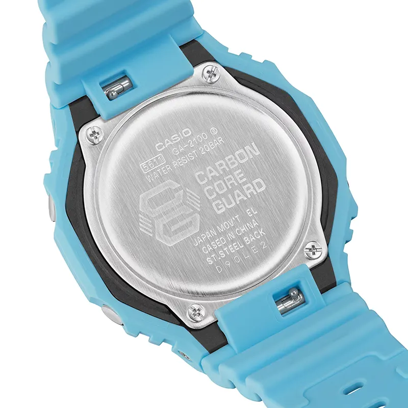 Casio G-Shock Carbon Core Guard Light Blue Men's Watch | GA-2100-2A2
