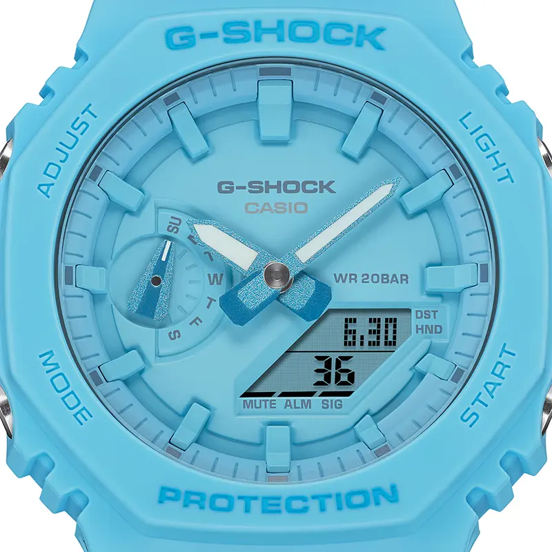 Casio G-Shock Carbon Core Guard Light Blue Men's Watch | GA-2100-2A2