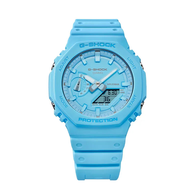 Casio G-Shock Carbon Core Guard Light Blue Men's Watch | GA-2100-2A2
