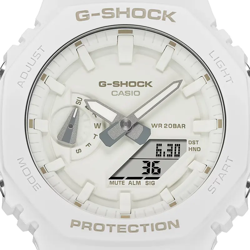 Casio G-Shock GA-2100-7A7 Carbon Core Guard White Men's Watch