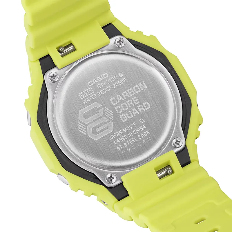 Casio G-Shock Carbon Core Guard Volt Yellow Men's Watch | GA-2100-9A9