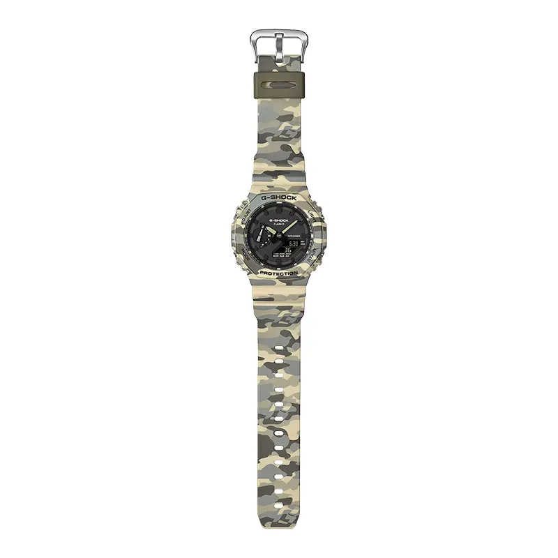 Casio G-Shock Beige Metallic Camouflage Dual Time Men's Watch | GA-2100CM-5A