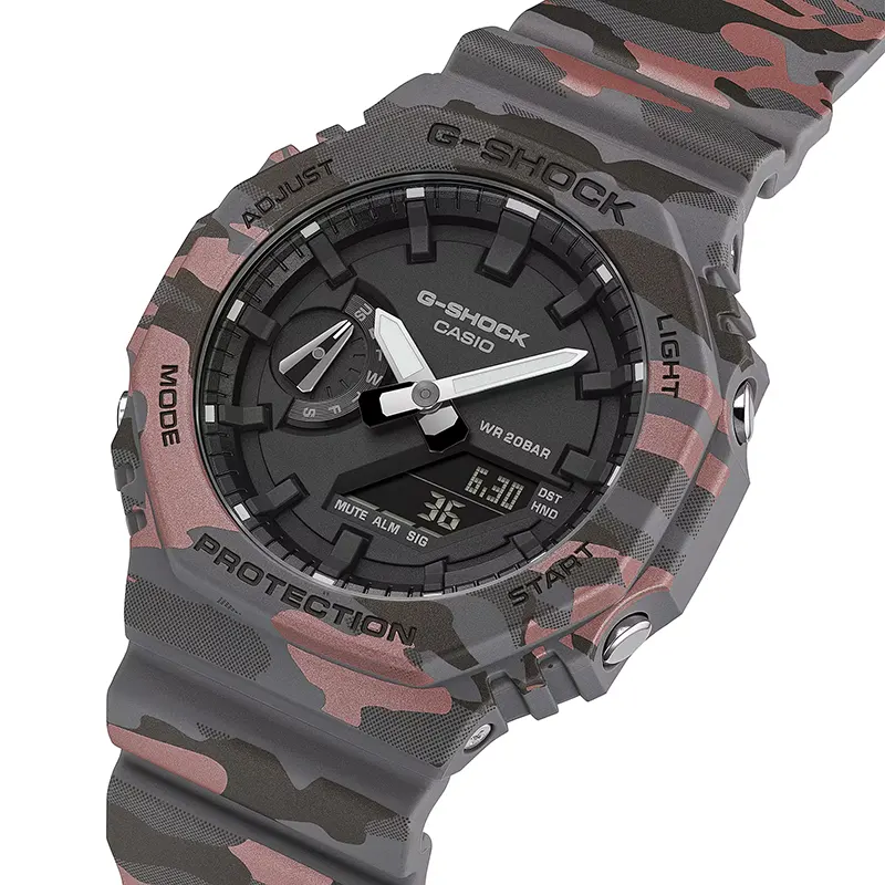 Casio G-Shock Grey Camouflage Dual Time Men's Watch | GA-2100CM-8A