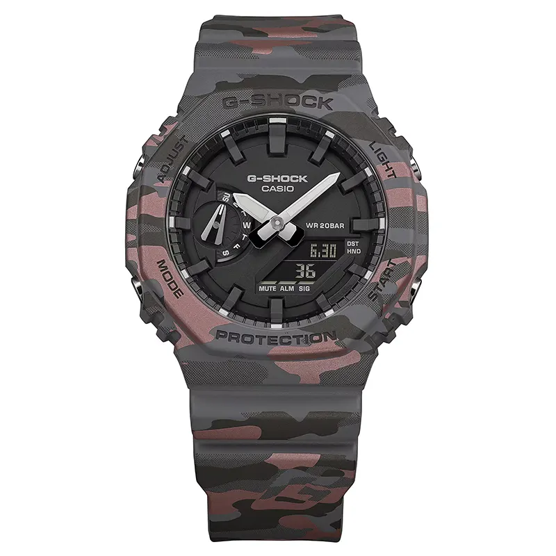 Casio G-Shock Grey Camouflage Dual Time Men's Watch | GA-2100CM-8A
