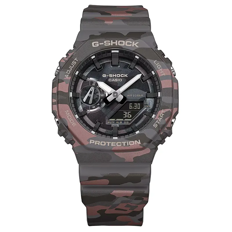 Casio G-Shock Grey G-Mark Camouflage Black Dial Men's Watch | GA-2100CMD-8A