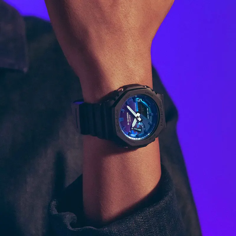 Casio G-Shock GA-2100FL-1A Glowing Flames of Blues Dial Men's Watch
