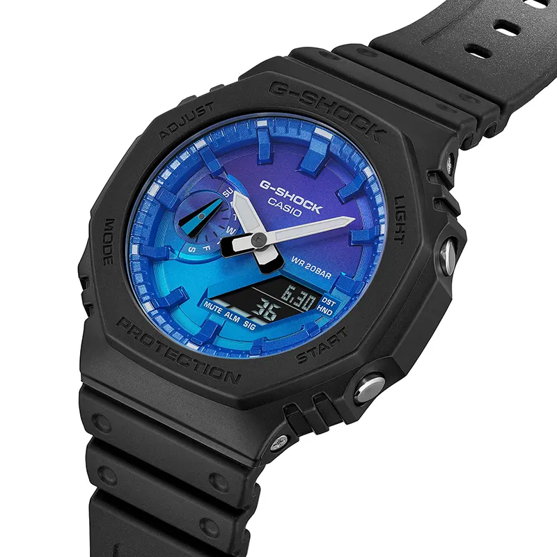 Casio G-Shock GA-2100FL-1A Glowing Flames of Blues Dial Men's Watch