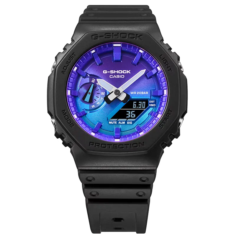 Casio G-Shock GA-2100FL-1A Glowing Flames of Blues Dial Men's Watch