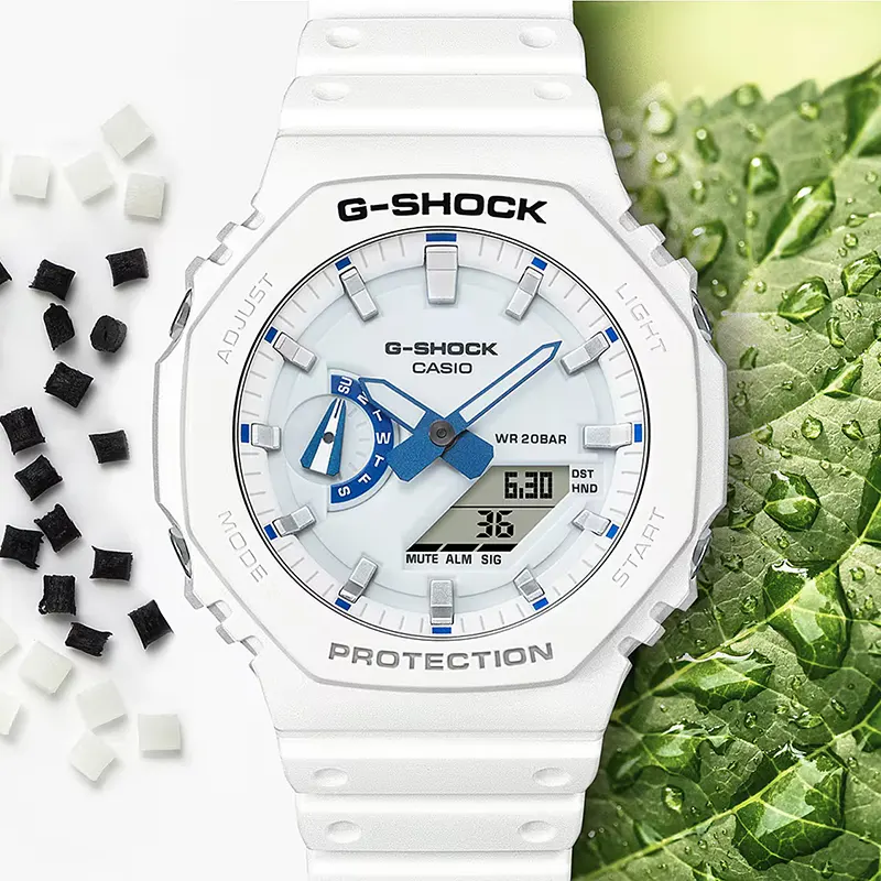 Casio G-Shock Sea-Inspired Phosphorescent Glow White Dial Men's Watch | GA-2100HDS-7A