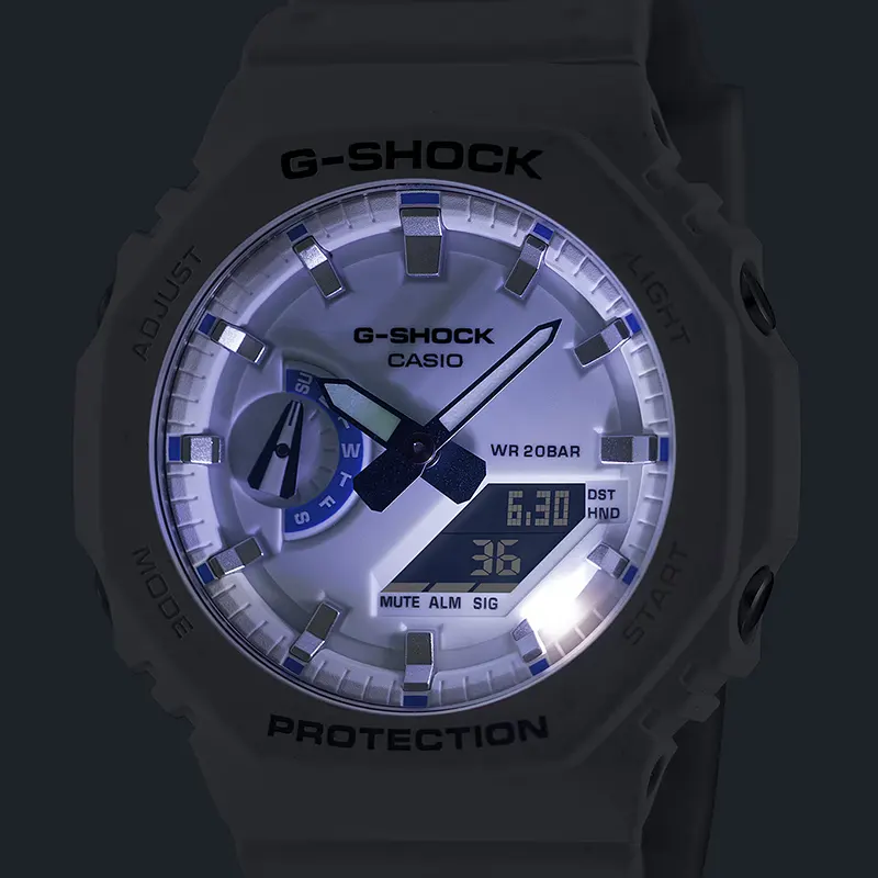 Casio G-Shock Sea-Inspired Phosphorescent Glow White Dial Men's Watch | GA-2100HDS-7A