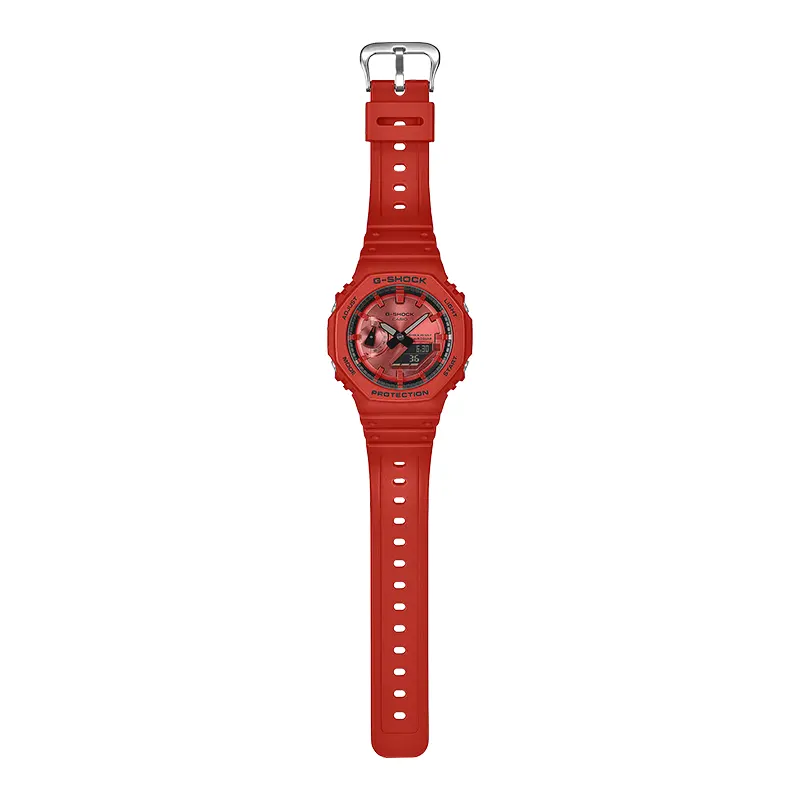 Casio G-Shock Carbon Core Guard Iconic Vivid Red Men's Watch | GA-2100RRB-4A