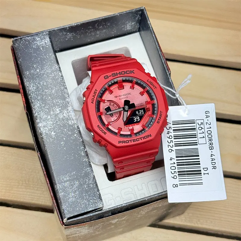 Casio G-Shock Carbon Core Guard Iconic Vivid Red Men's Watch | GA-2100RRB-4A