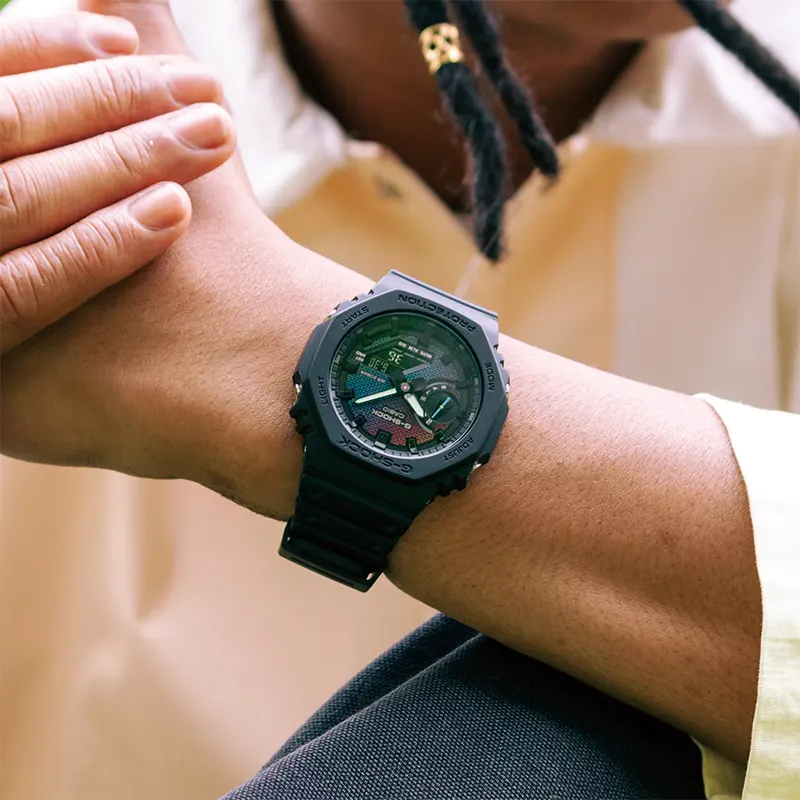 Casio G-Shock Rainbow Brick Wall Pattern Dial Men's Watch | GA-2100RW-1A