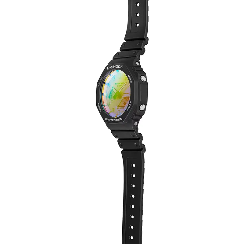 Casio G-Shock Carbon Core Guard Iridescent Rainbow Dial Men's Watch | GA-2100SR-1A