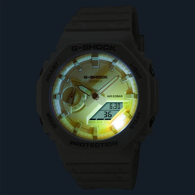 Casio G-Shock Beach Time Lapse Radiant Hue Dial White Men's Watch | GA-2100TL-7A