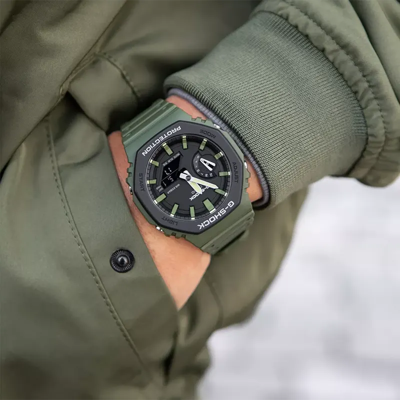 Casio G-Shock Urban Utility Green Military Black Dial Men's Watch | GA-2110SU-3A