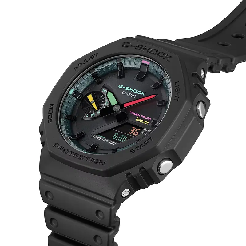 Casio G-Shock Matte Black Fluorescent (Bluetooth) Solar Men's Watch | GA-B2100MF-1A