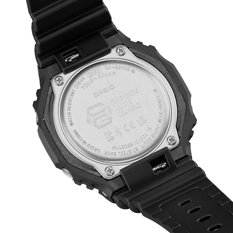 Casio G-Shock Matte Black Fluorescent (Bluetooth) Solar Men's Watch | GA-B2100MF-1A