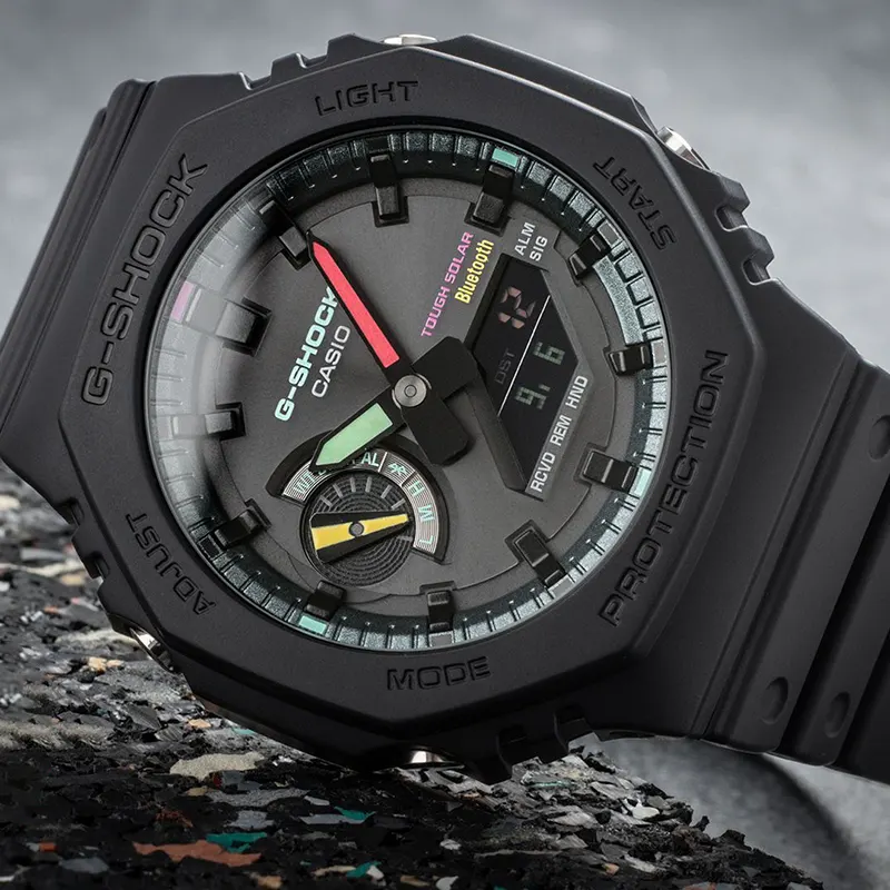 Casio G-Shock Matte Black Fluorescent (Bluetooth) Solar Men's Watch | GA-B2100MF-1A