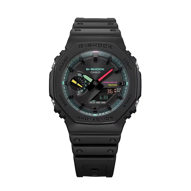 Casio G-Shock Matte Black Fluorescent (Bluetooth) Solar Men's Watch | GA-B2100MF-1A