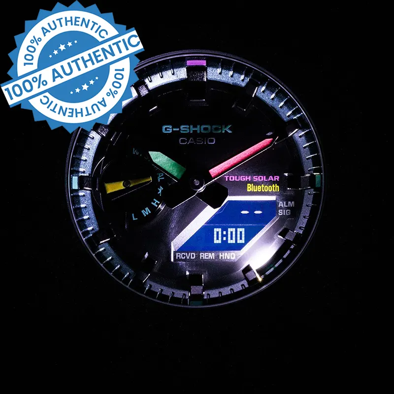 Casio G-Shock Matte Black Fluorescent (Bluetooth) Solar Men's Watch | GA-B2100MF-1A