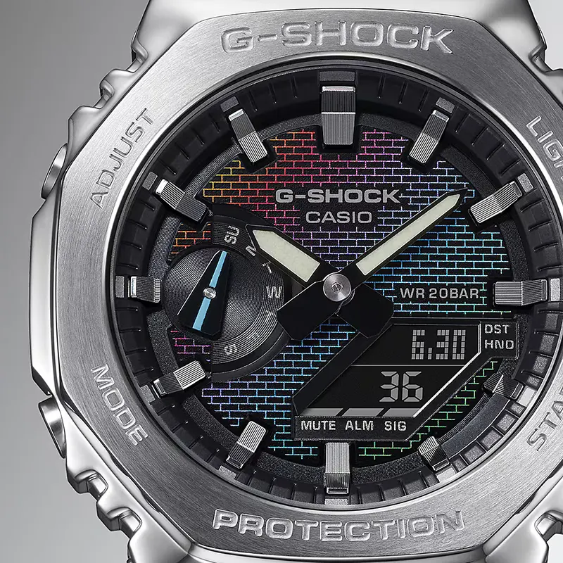 Casio G-Shock GM-2100RW-1 Rainbow Hues Brick Wall Dial Men's Watch