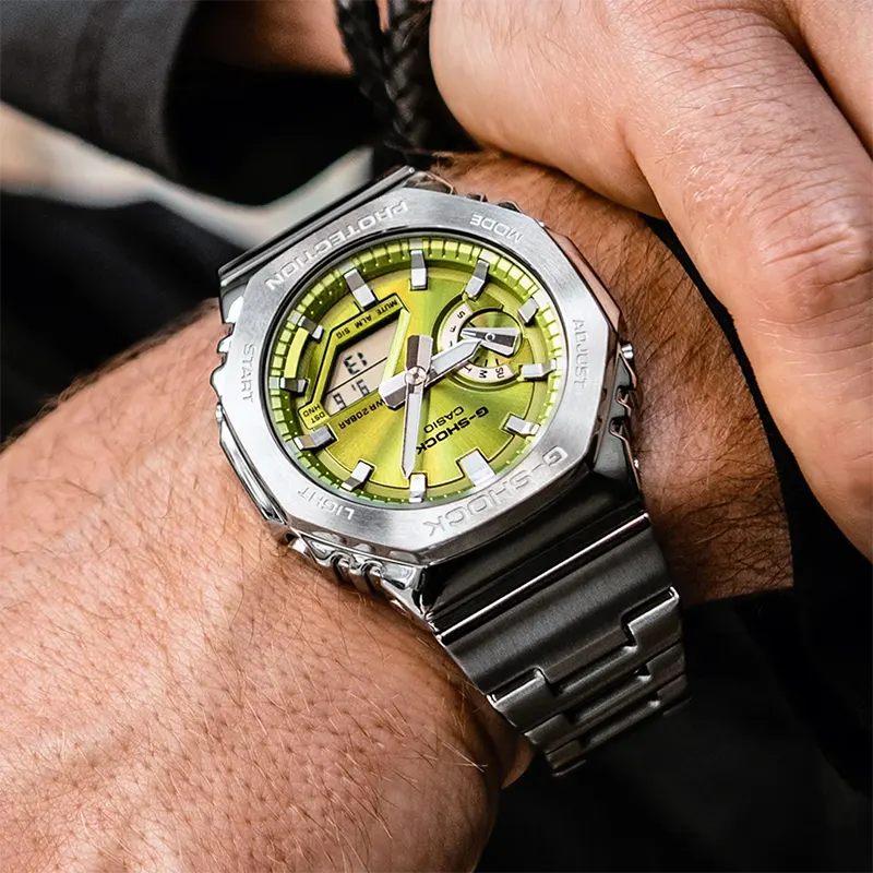 Casio G-Shock GM-2110D-3A G-Steel Green Dial Men's Watch
