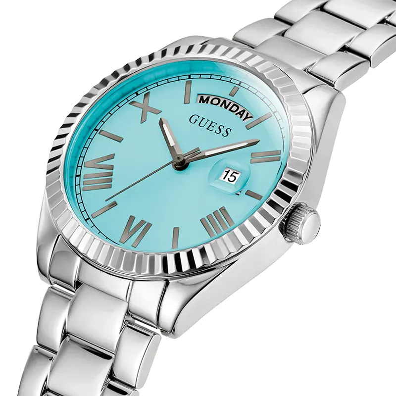 Guess Connoisseur Aqua Blue Dial Couple Watch | GW0265G11 | GW0308L4