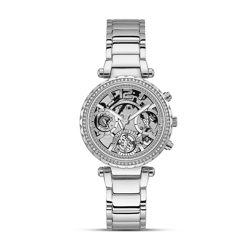 Guess Solstice Silver-tone Clear Dial Ladies Watch | GW0403L1