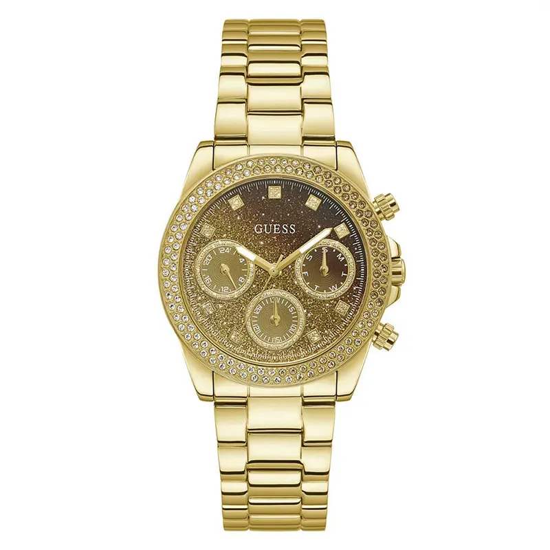 Guess Sol Multifunction Champagne Dial Gold-Tone Ladies Watch | GW0483L2