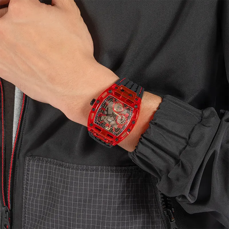 Guess Phoenix Multi-Function Skeleton Dial Men’s Watch | GW0499G4